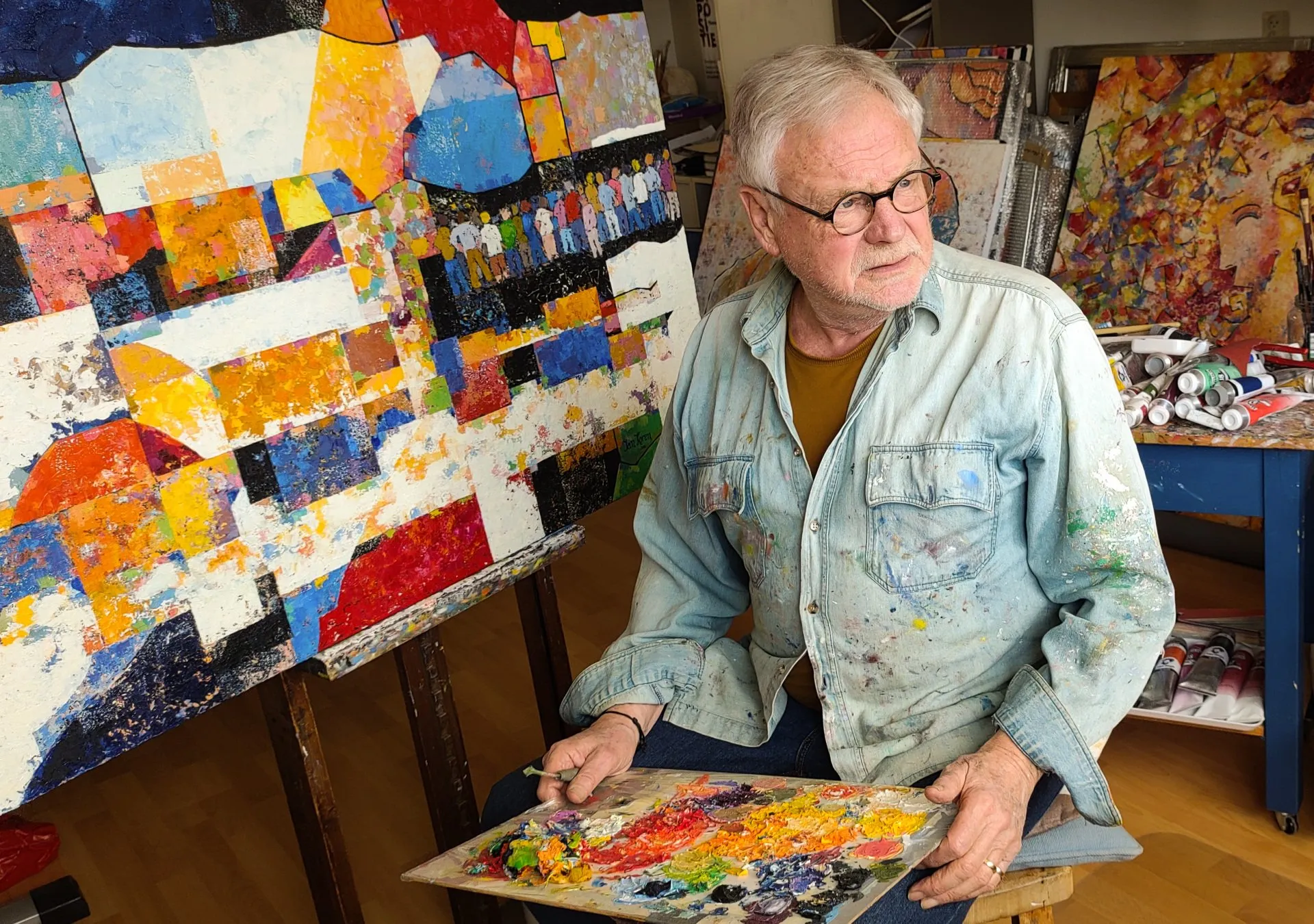 Jan Koren - Kunstenaar in zijn atelier